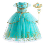Vestido De Princesa Aladdín Jasmine Para Niñas Traje Fiesta