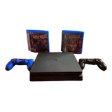 Consola Ps4 Slim 500 Gb + 2 Controles Dual Shock + 18 Juegos