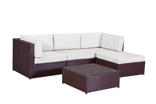 Juego De Living Jardín Rattan Sillones Esquinero Ratan