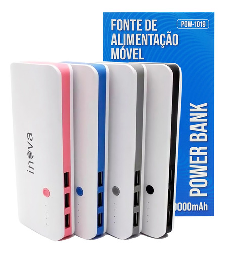 Carregador Portátil Power Bank 10000mah 3 Saídas Original