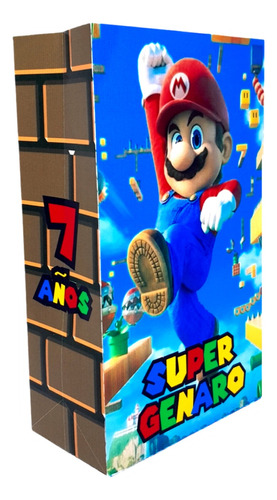 Bolsita Golosinera Personalizada Mario Bros + Librito  X50
