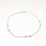 Pulsera Coreana Con Bolitas Fina Delicada Italiana Plata 925