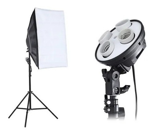  Socket De Luz X4 + Softbox 50x70cms + Tripode 2mts Estudio 