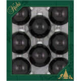 Kit Bolas De Navidad Negras De 67 Mm Pack 8 Uni