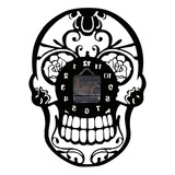 Reloj De Pared Con Espejo Acrílico C Skull 4248 Para Decorac