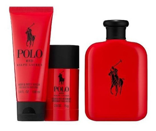 Perfume Ralph Lauren Polo Red Men Edt 125ml +bsh 100 + De 75