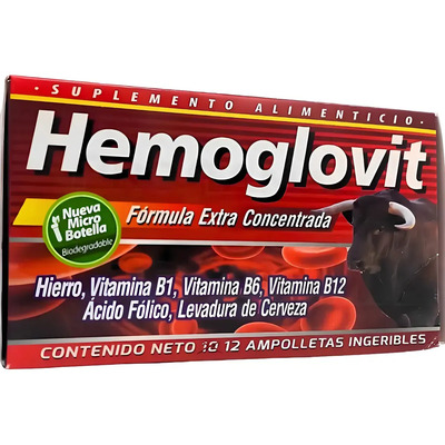 Hemoglovit Suplemento Alimenticio Con Hierro Vitamina B12 | Meses sin interés