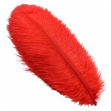 2 Piezas Plumas Avestruz Sueltas 35-40cm Eventos Largas Rojo