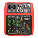 Mixer Vermelho Cmx 4 Canais Bluetooth Phantom Efeito Efx