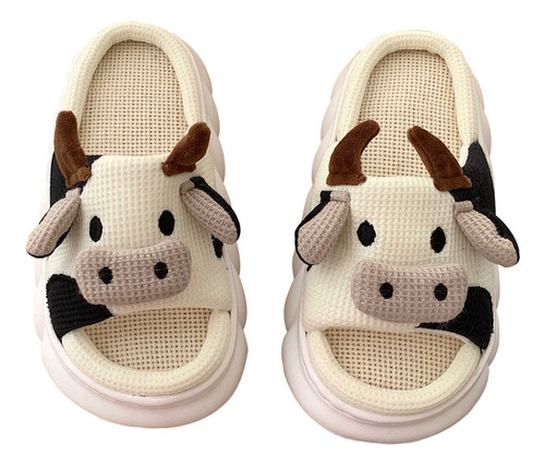 Pantuflas De Algodón Transpirables De Vaca Para Mujer