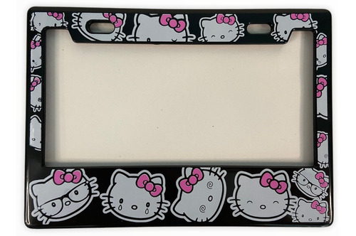 Marco Portaplaca Moto Hello Kitty Negro Placa Grande Se