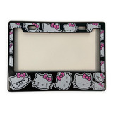 Marco Portaplaca Moto Hello Kitty Negro Placa Grande