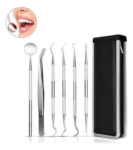 Kit De Limpieza De Dientes De Acero Inoxidable, 6 Unidades