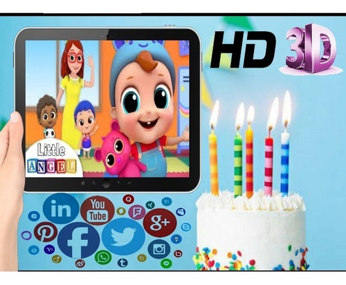 Vídeo Invitación Cumpleaños Little Angel Efectos 3d Hd