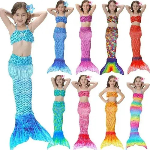 Nuevo Set De Bikini Con Forma De Cola De Sirena Para Niños