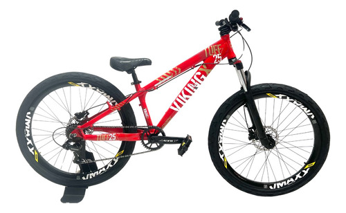 Bicicleta Vikingx Tuff Rebaixada Disco Aro 26 Vermelha 