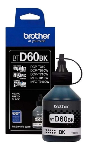 Botella De Tinta Brother Negro Btd60bk De Alto Rendimiento