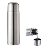 Garrafa Térmica Inox 500ml Para Água Café Chá Com Click Top Cor Cromada