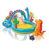 Pileta Inflable Dinoland Intex Playcenter + Inflador