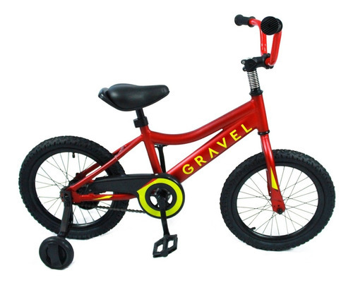 Bicicleta Gravel Bmx Infantil R16 1v Aluminio Freno Pedal Color Rojo