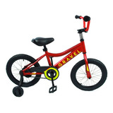 Bicicleta Gravel Bmx Infantil R16 1v Aluminio Freno Pedal Color Rojo