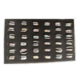 Caja 36 Anillos Triple Unisex Acero Quirúrgico N°17 Al 20 