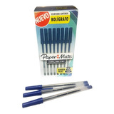 Boligrafo Paper Mate Kilometrico Azul Caja X 60 Unidades Exterior Azul/transparente