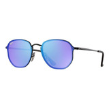 Ray Ban Rb3579n 153/7v Hexagonal Blaze Azul Espejo Negro