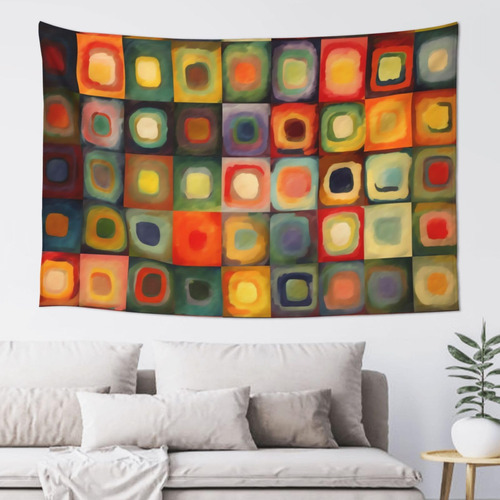 Adanti Abstract Art Squares Print Tapestry Decorative Wall .