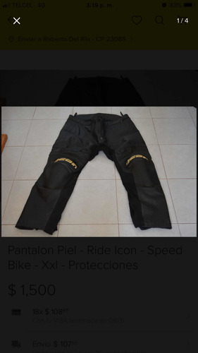 Pantalón De Piel Icon Con Protecciones