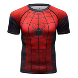 Playera Compresión Gym Spiderman Far From Home Manga Corta