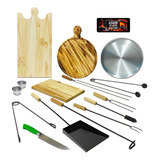 Kit Parrillero Completo Herramientas Tablas Accesorios