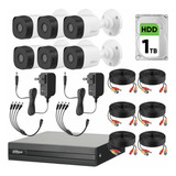 Dahua Kit De Video Vigilancia 6 Cámaras 2 Mp + Disco Duro 1tb  Cámaras De Seguridad  Alta Resolución Circuito Cerrado Con Detección De Movimiento Dh-kit8ch-2mp-plus-1tb6cc