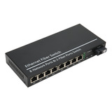 Convertidor De Fibra Óptica Gigabit Ethernet 9 Puertos 10 10