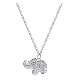 Collar Gargantilla Elefante C Zircon Elaborada En Plata .925