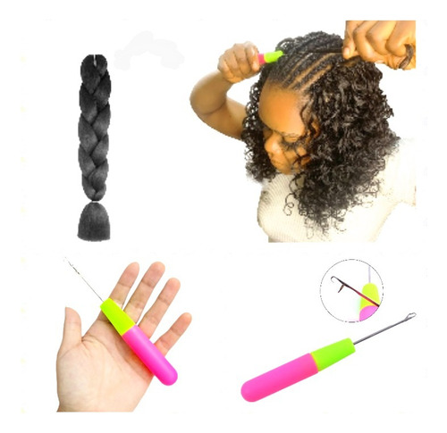 * Extenciones Crochet Aguja Pelo Trenza Rasta Kanekalon *