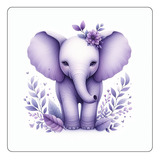 Mousepad Elefante Tierno Flores Plantas Dibujo