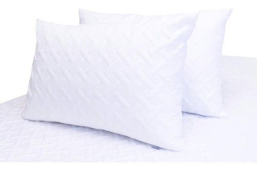 Set X 2 Protectores De Almohada Acolchado  50*70 Blanco