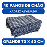Pano De Chão Grande Xadrez 70x40cm Kit Com 40 Saco Duplo Ev