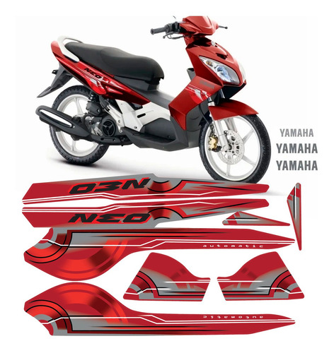 Kit Adesivos Yamaha Neo 2010 Vermelha