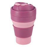 Termo Vaso Plegable Mug Silicona Moderno Calidad Premium Color Violeta