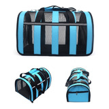 Bolsa Mala Transporte Pet Cães Gatos Avião Carro 5kg P Azul