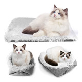 Cama Para Gatos 2 En 1, Mascotas Perros Suave Manta Lavable