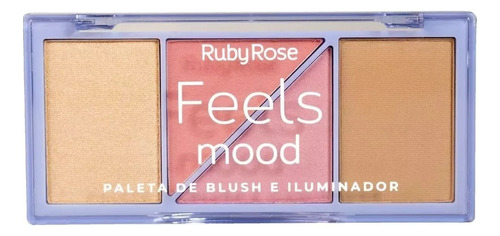 Paleta Feels Mood Rubor Blush Iluminador Makeup Ruby Rose