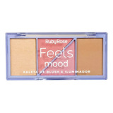 Paleta Feels Mood Rubor Blush Iluminador Makeup Ruby Rose