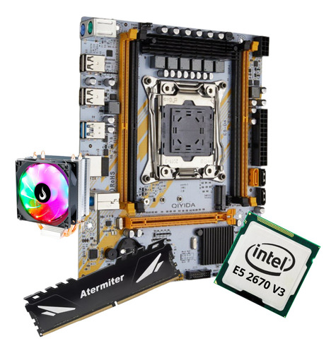 Kit Gamer Placa Mãe X99 Qiyida Ed4 Xeon E5 2670 V3 16gb Cool