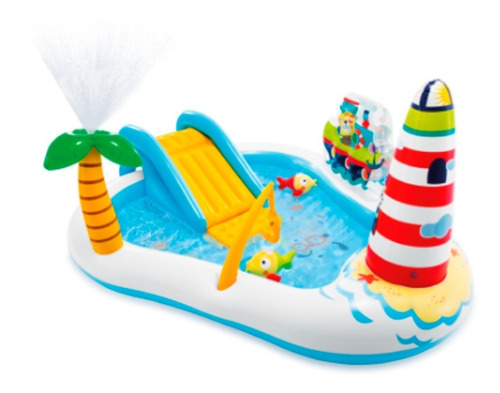 Alberca Inflable Infantil Con Rebaladilla Set Pesca Msi