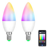 2 Foco Led Inteligentes Wifi E12 5w Rgb Para Siri Alexa