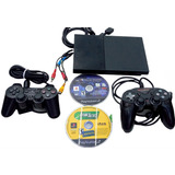 Consola Sony 90010 Playstation 2 Slim+2 Controles+ 2 Juegos