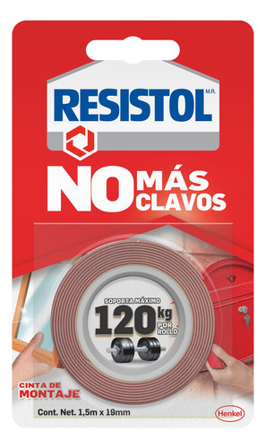 Resistol Cinta No Mas Clavos Hasta 120 Kilogramos